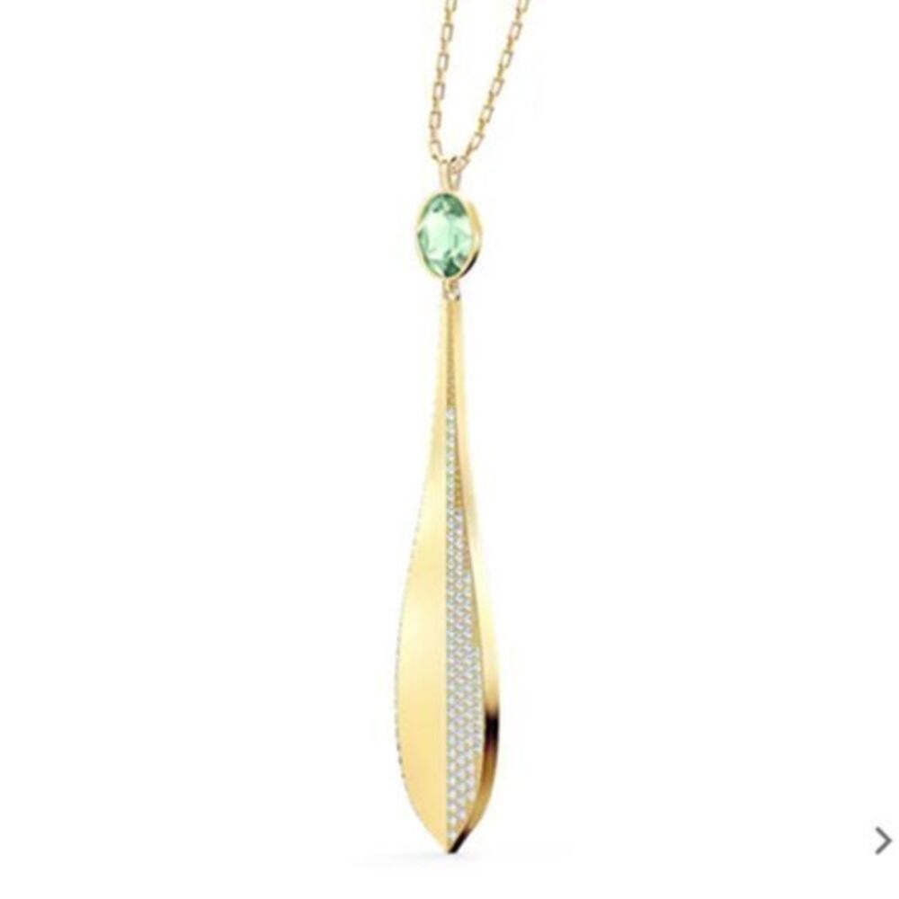 Stunning Swarovski new in box Olive pendant Green, Gold-tone plated